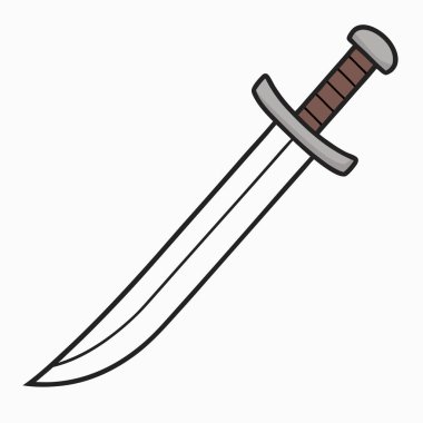 Oyun tasarımı, fantezi projeleri ya da tarihi içerik için mükemmel bir ortaçağ kılıcının oyuncu bir çizimi. Hareketli grafikte ayrıntılı bir bıçak, sapı ve kavrayışı var. Daha büyük bir tasarımın parçası ya da parçası olarak ideal. 