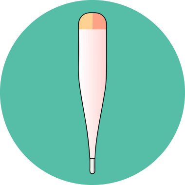 Sağlık hizmetleri ve sağlık uygulamaları için tıbbi termometrenin basit, düz vektör simgesi. Web siteleri, uygulamalar ve tıbbi yayınlar için ideal. Sıcaklık kontrollerini, ateş teşhisini ve vücut sıcaklığını temsil eden en az tasarım unsuruna ihtiyaç var.
