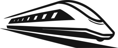 Şık, modern yüksek hızlı tren vektör çizimi, ulaşım, seyahat ve teknoloji kavramları için mükemmel. İnternet siteleri, broşürler ve hızlı seyahat imajı gerektiren sunumlar için idealdir. Versati için siyah ve beyaz tasarım