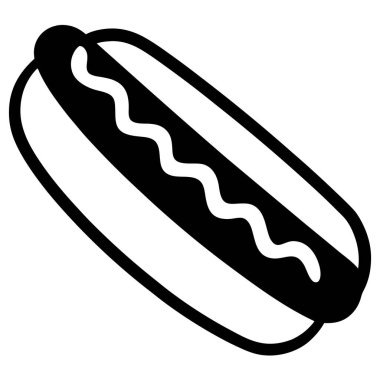 Lezzetli bir sosisli sandviçin hardallı simgesi. Restoran menüleri, yemek blogları ya da klasik fast food grafiklerine ihtiyaç duyan her proje için mükemmel. Temiz tasarım, çeşitli uygulamalar için kolayca ölçeklendirilebilir. İdeal klipsleyici