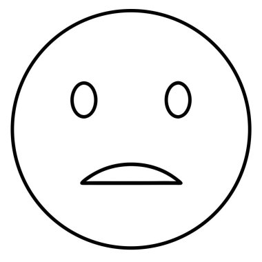 Hayal kırıklığına uğramış bir yüz ifadesini tasvir eden basit, minimalist bir sanat simgesi. Üzüntüyü, mutsuzluğu ya da dijital dizayndaki üzgün duyguları ifade etmek için mükemmel. Web siteleri, uygulamalar, sosyal medya ve UI / UX projeleri için uygundur. Bu siyah ve beyaz vektör