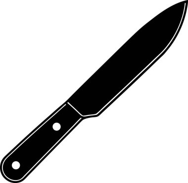 Bir bıçak ikonunun basit, siyah ve beyaz vektör grafiği. Yemek siteleri, uygulamalar ya da temiz, minimalist bıçak sembolüne ihtiyaç duyan her tasarım için mükemmel. İzole edilmiş siluet kolayca ölçeklenebilir ve çeşitli projelere uyarlanabilir. Temsil için ideal.