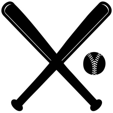 Klasik çapraz beyzbol sopaları ve top grafik tasarım elementi. Spor takımları, ligler, giyim kuşamları ya da klasik tarz projeler için mükemmel. Basit, koyu monokrom vektör çizimi, çeşitli uygulamalar için kolayca ölçeklenebilir. Logolar, simgeler ve