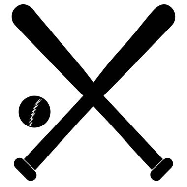 İki çapraz beyzbol sopası ve bir topun basit siyah beyaz vektör grafiği. Spor siteleri, takım logoları ya da klasik bir beyzbol ikonuna ihtiyaç duyan her proje için ideal. Temiz siluet tarzı, çeşitli uygulamalar için kolayca ölçeklenebilir. Yazdırmak için mükemmel