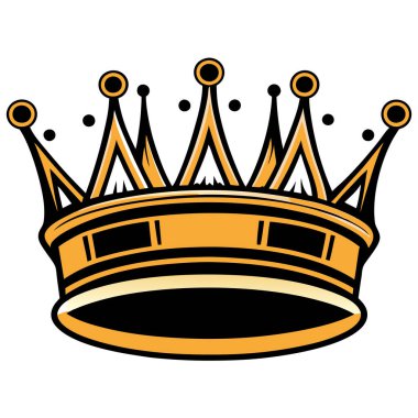Zarif altın taç amblemi, kraliyeti, gücü ve başarıyı temsil etmek için mükemmel. Lüks markalaşma, tarihi projeler ya da muhteşem tasarımlar için ideal. Yüksek çözünürlüklü vektör çizimi, kolay kullanım için beyaz arka planda izole edilmiş. Özellikler karmaşık