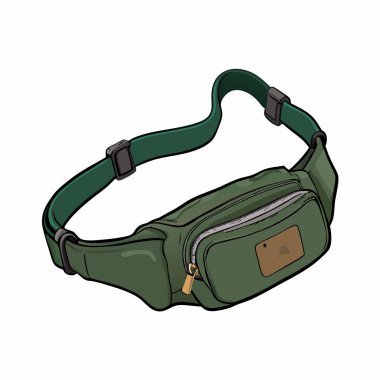 Şık ve kullanışlı yeşil bir yelek çantası, seyahat, açık hava aktiviteleri ya da günlük kullanım için mükemmel. Fermuar kapama, ayarlanabilir kayış ve geniş bir depo özelliği var. Dayanıklı, rahat ve modaya uygun, bu unisex kalça paketi modern bir moda aksesuarı.