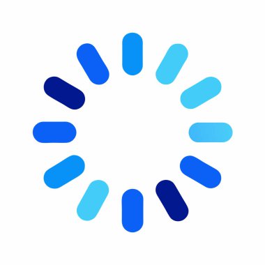 Temiz, modern, mavi dairesel yükleme animasyonu. Gelişmeyi veya yükleme durumunu gösteren internet siteleri, uygulamalar ve yazılımlar için mükemmel. Bu basit, vektör simgesi indirme veya u gibi süreçler sırasında kullanıcıya görsel geri bildirim sağlayarak sorunsuzca döner