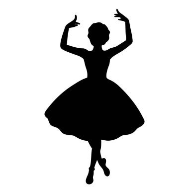 Zarif bir dans pozunda zarif bir balerin silueti. Klasik, sanatsal bir dokunuş gerektiren bale temalı tasarımlar, davetiyeler ya da web siteleri için mükemmel. Yüksek çözünürlüklü vektör grafiği, kolay kullanım için beyaz arka planda izole edilmiş. Basit, minimalist.