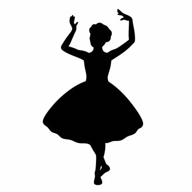 Klasik dans pozisyonu almış zarif bir balerinin zarif siyah beyaz silueti. Sofistike, sanatsal ve anlamlı bir imaj gerektiren tasarım projeleri için mükemmel. Bale temalı projeler, web siteleri veya yayınlar için ideal. Vektör grafikleri