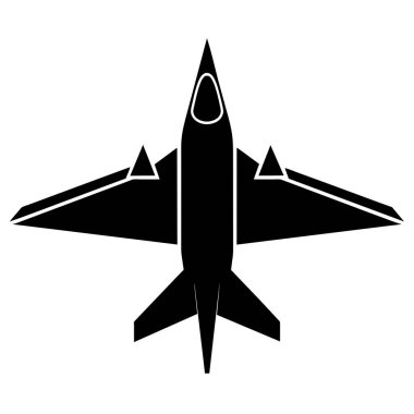 Askeri, havacılık veya hız temalı tasarımlar için mükemmel bir savaş uçağı silueti simgesi. Basit, minimalist siyah beyaz grafik, saydam bir arkaplanda kolayca ölçeklenebilir ve izole edilebilir. Web siteleri, uygulamalar ve prese için ideal