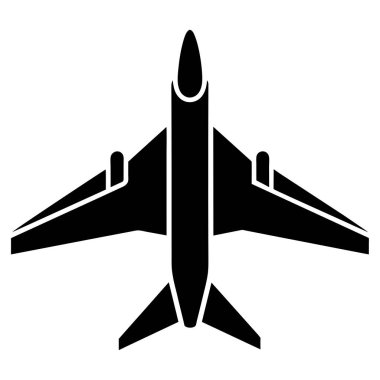 Yukarıdan görülen bir uçağın basit siyah silueti. Temiz, minimalist bir havacılık ikonu gerektiren internet siteleri, uygulamalar ya da sunumlar için mükemmel. Yüksek çözünürlüklü vektör grafiği, kalite kaybı olmadan kolayca ölçeklenebilir. Seyahat ve ulaşım için ideal