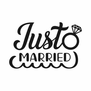 Zarif bir tipografi ve zarif bir halka çizimi içeren zarif bir düğün duyurusu tasarımı. Yeni evlilerin keyifli haberleri paylaşması için mükemmel. Baskı ya da dijital kullanım için ideal bir romantik ve kutlama tasarımı. Kolay vektör grafikleri içerir