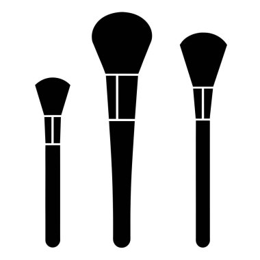 Makyaj fırçası ikonu. Web için makyaj fırçası vektör simgelerinin özet çizimi