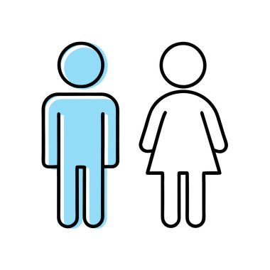 Kadın erkek simgesi vektör illüstrasyon grafik tasarımı