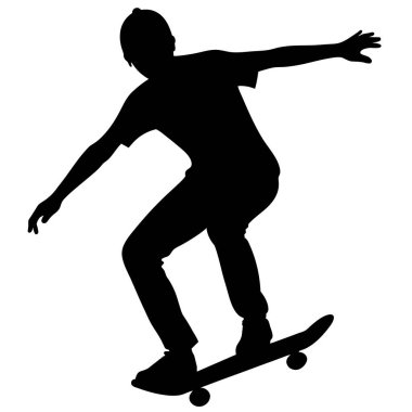 Kaykaycı silueti, vektör illüstrasyonu