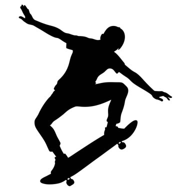 Kaykaycı kaykaycı siluet vektör arkaplan