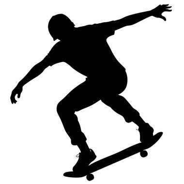 Kaykaycı kaykay siluet vektörü