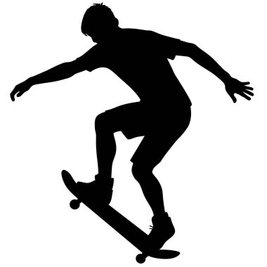 Kaykaylı bir adamın vektör silueti