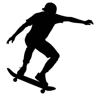 Kaykaylı bir kaykaycının silueti.