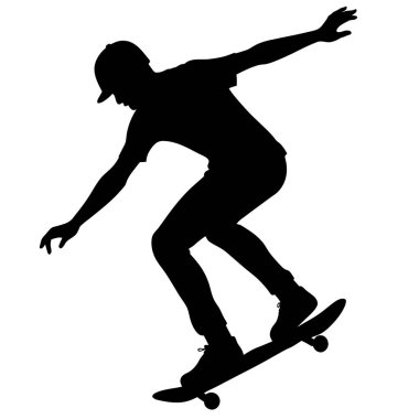 Beyaz arka planda genç bir adamın silueti.