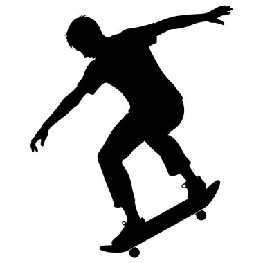 Kaykaycının silueti iş başında. vektör illüstrasyonu