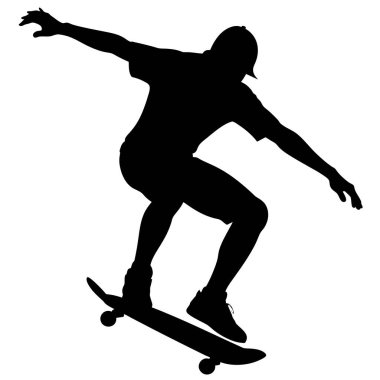 Kaykaycı siluet vektör tasarımı