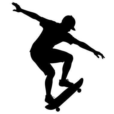 Kaykaylı bir adamın silueti.