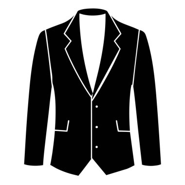 Ceket simgesi, vektör illüstrasyonu.