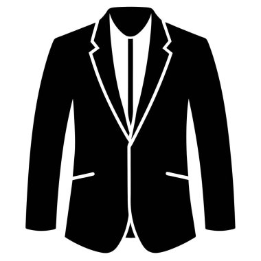 Takım elbise ceket simgesi, basit siyah stil