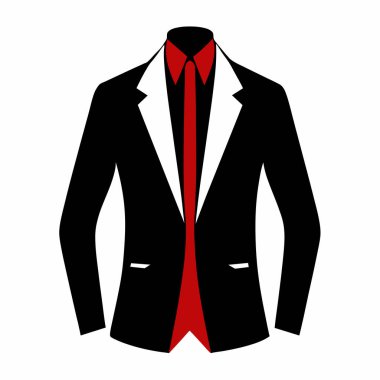 Kırmızı ceketli bir adamın gömleğinin vektör çizimi