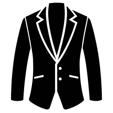 Ceket ikonu. Beyaz arkaplanda vektör illüstrasyonunun siyah çizimi