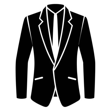 Erkek ceketi ikonu. Beyaz arkaplanda izole edilmiş web tasarımı için erkek ceket vektör simgesinin basit çizimi