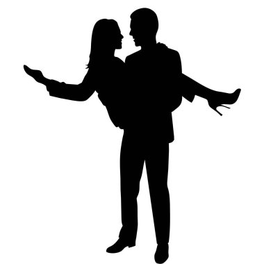 couple silhouette vector illustration