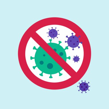 Corona virüsü ve covid 19, düz stil.