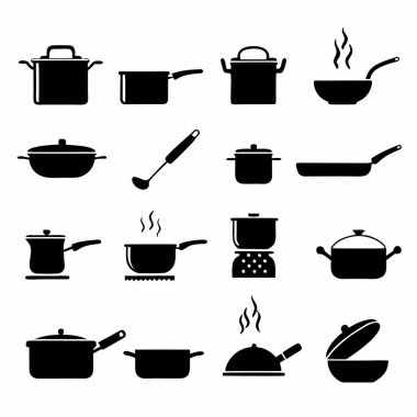 Beyaz arka plan üzerinde pişirme simgeler