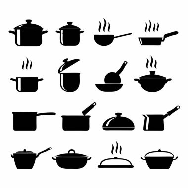 Şef siluetleri vektör kümesi.