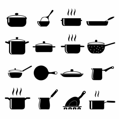 pişirme simgelerinin vektör kümesi