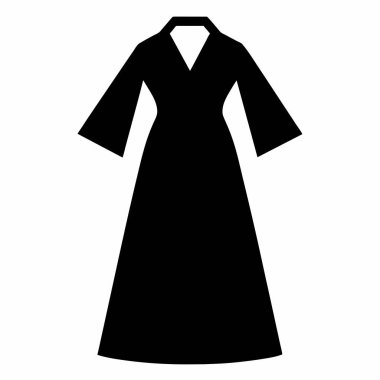 Kadın elbisesi, vektör, illüstrasyon, siyah siluet