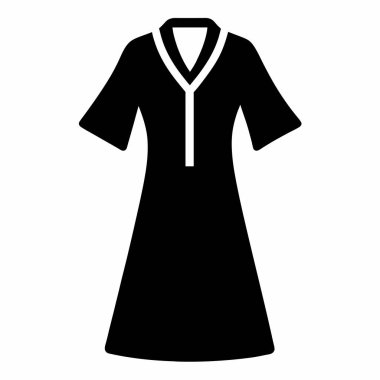 Siyah elbiseli kadın vektör simgesi.