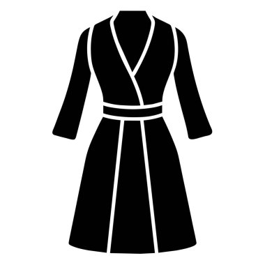 Siyah elbiseli beyaz arkaplan vektör çizimi
