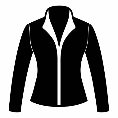 Beyaz arka planda kadın ceketinin vektör silueti.