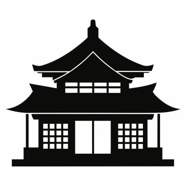 Japonca binası vektör illüstrasyonu