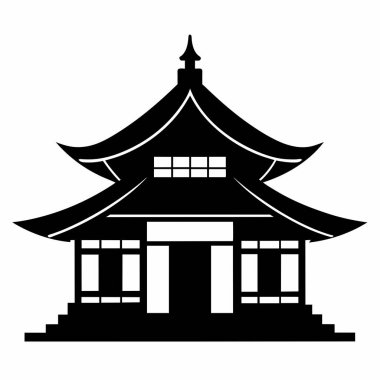 Geleneksel Çin ev ikonu. vektör çizimi tasarımı