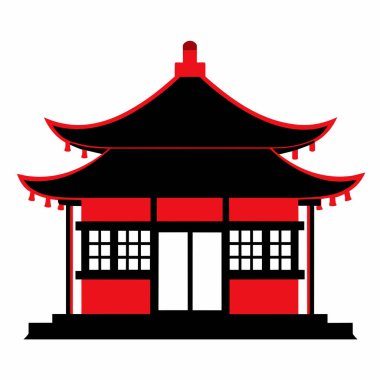 Çin kırmızı binasının vektör çizimi