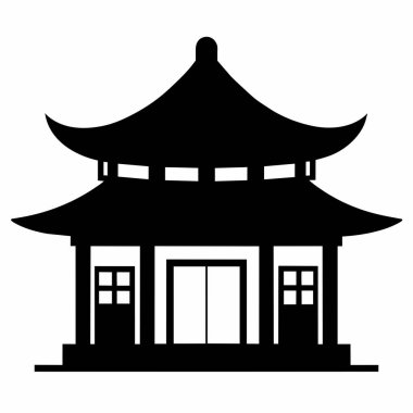 Çin tapınağı ikonunun vektör illüstrasyonu