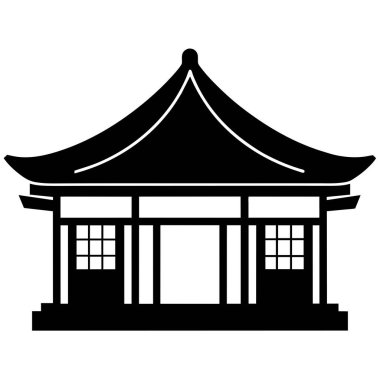 Çin mimarisi vektör çizimi