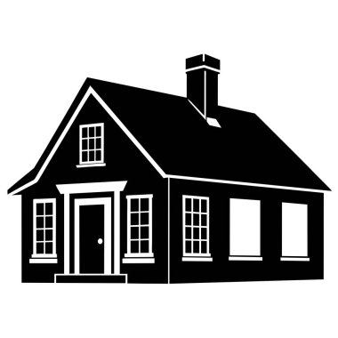 House simge, siyah tek renkli stil