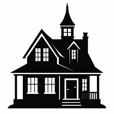 Beyaz arkaplan vektör illüstrasyonunda izole ev simgesi