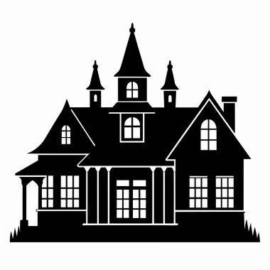 Siyah bir çatı ile ev