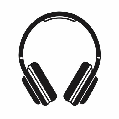 müzik kulaklığı vektör simgesi, düz tasarım